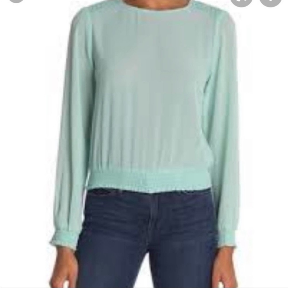 🤍 Socialite - NWT - Mint Sheer Blouse - Size: L